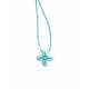 Croix pendentif bleue 15mm