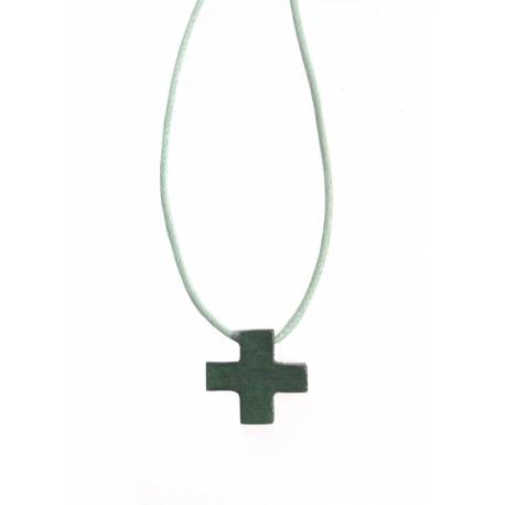 Groen getint hanger Cross 15 mm 