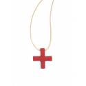 Rood getinte hanger kruisen 25 mm 
