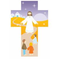 Croix Jésus soir 15x10cm