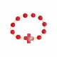 Armband tientje rood hout ongeveer 7 cm 