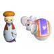 Cornac et éléphant tournés 10cm + boite