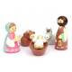Crèche tournée Marie bleue/rose 9 cm + boite