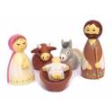 Crèche tournée Marie rose/beige 9cm + boite