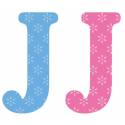 Letter J X2PCS. Hoogte 5,5 cm 