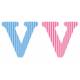 Letter v x2pcs. Hoogte 5,5 cm 