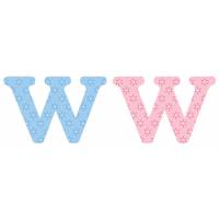 Letter W x2pcs. Hoogte 5,5 cm 