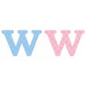Letter W x2pcs. Hoogte 5,5 cm 