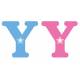 Letter y x2pcs. Hoogte 5,5 cm 