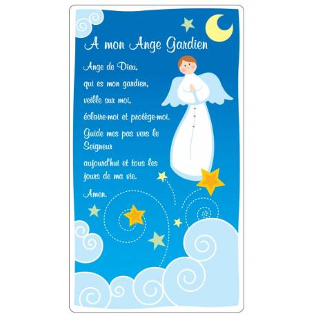 8.5x15cm Blue Guardian Angel Prayer 