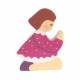 Brunette Girl Base 7.5x6cm 