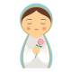 Standbeeld Marie met Rose 10x5cm 
