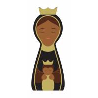 Statuette Vierge noir 5cm