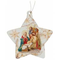 Hout kerstdecoratie om te hangen - kerststallen 