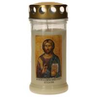 Graflicht in glas met deksel verguld - Pantocrator - Frans - 10 stuks / doos 