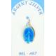 Médaille Argent - Miraculeuse - 19 mm - Email Bleu