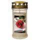 Veilleuse de cimetière en verre avec couvercle doré - Blanc - Rose sur livre ouvert - 10 pièces / carton