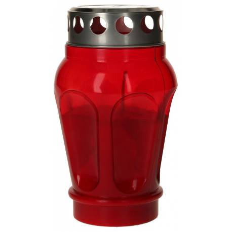 Bougie de cimetière en plastique rouge