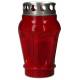 Bougie de cimetière en plastique rouge