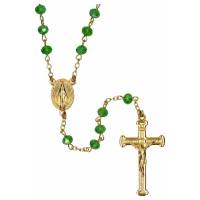 Chapelet Métal doré - Semi-Cristal Vert