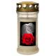 Veilleuse de cimetière en verre avec couvercle doré - Blanc - Ange avec rose - 10 pièces / carton