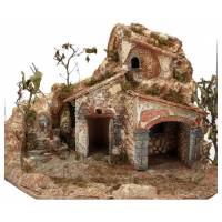 Cabane napolitaine pour personnage de crèches de Noël de7 - 8 cm (50x45x40cm)