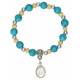 Bracelet sur élastique Bois et turquoise