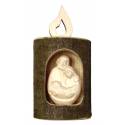 Kerstfiguur in boomschors H 11cm x 4.5 cm Natuur 