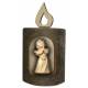 Ange dans rondin en bois sculpté H 11cm x 4.5 cm Naturel