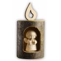 Ange dans rondin en bois sculpté H 11cm x 4.5 cm Naturel
