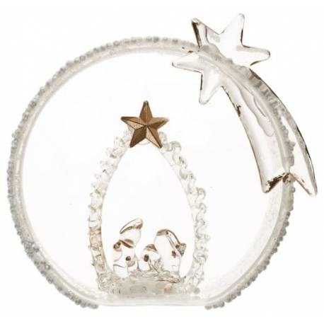 Crèche en verre de 8 cm