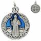 Médaille 18 mm - St Benoît - Métal + Email bleu