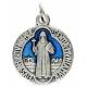 Médaille 18 mm - St Benoît - Métal + Email bleu