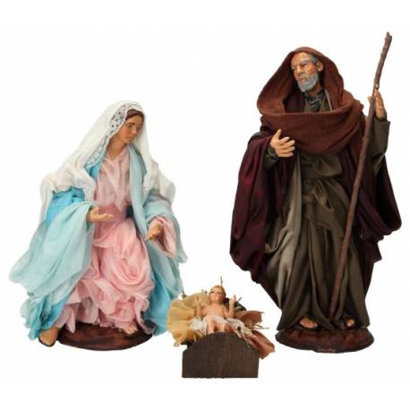 Santon Napolitain 22 Cm - Sainte Famille (3 personnages)