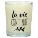 Bougie en verre 65 x 50 mm La vie continue