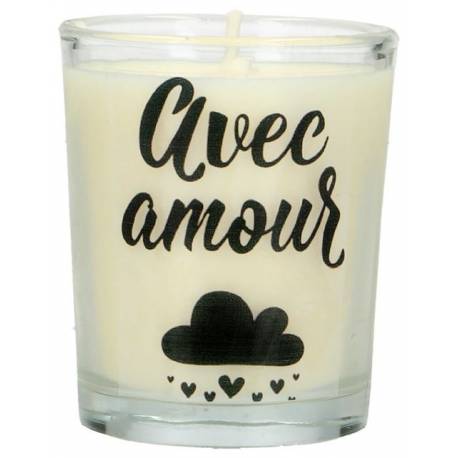 Bougie en verre 65 x 50 mm Avec amour