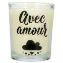 Bougie en verre 65 x 50 mm Avec amour