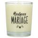 Kaarsje in glas 65 x 50 mm Heureux mariage 