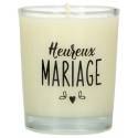 Kaarsje in glas 65 x 50 mm Heureux mariage 