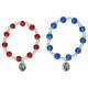 Bracelet sur élastique bleu / rouge Vierge priante