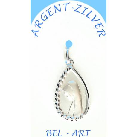 Médaille Argent Goutte Vierge 25 X 14 mm