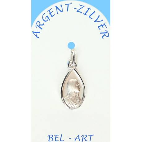 Médaille Argent Vierge Goutte 17 X 10 mm