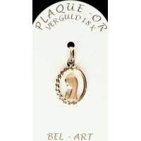 Médaille Plaqué-or Vierge ajourée 16 X 13 mm