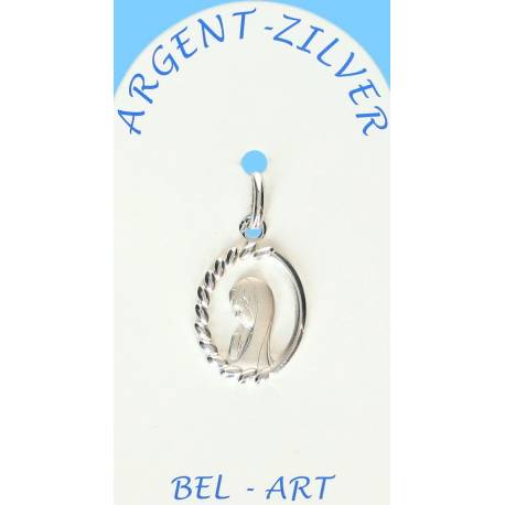 Medaille zilver Maria opengewerkt 16 X 13 mm 