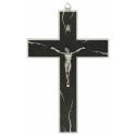 Kruisbeeld - 23 cm - Zwart en wit hout 
