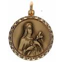 Medaille H Theresia - 18 mm - Email/Verguld 