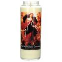 Noveenkaars in glas / wit / Maria die de knopen ontwart 