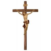 Croix Murale en bois sculpté 23 cm Ton bois