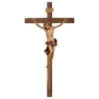 Croix Murale en bois sculpté 29 cm Tons bois