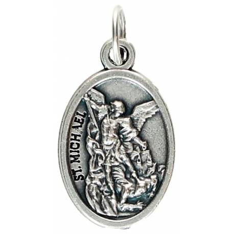 Médaille 17 mm OV - St Michel / Ange gardien - Métal argenté